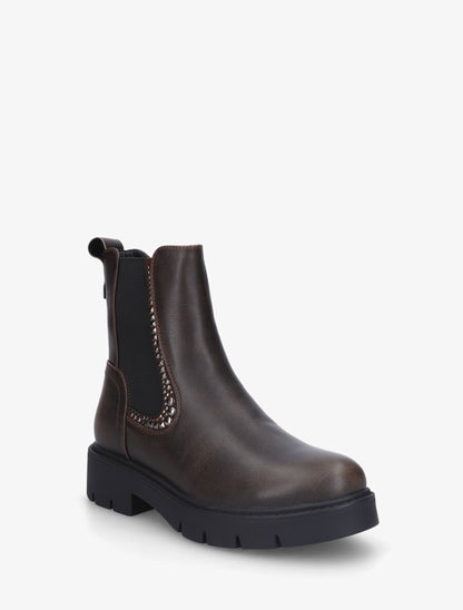 Chelsea boots à chevilles ornées de clous - Marron - 2