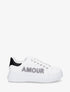 Sneakers en simili à flocage amour et coeur pailleté - Noir - 1