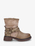 Bottines en simili effet plissé - Taupe - 1