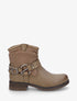 Bottines en simili à cheville effet plissé - Taupe - 5