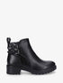 Bottines à doubles sangles et détail croco - Noir - 5