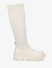 Bottes unies style chaussettes - Beige - 1