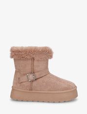 Bottines montantes fourrées à sangle - Taupe - 1