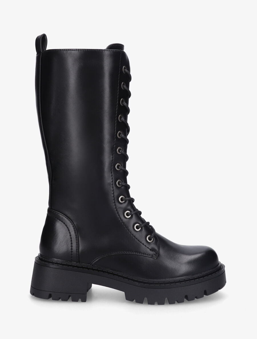 Bottines montantes à lacets - Noir - 1