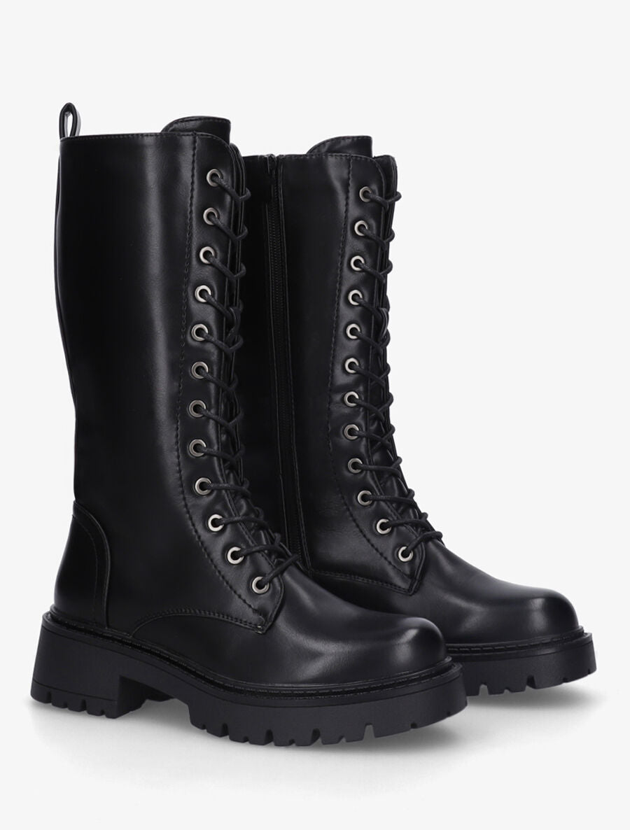 Bottines montantes à lacets - Noir - 4