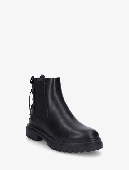 Bottines élastiquées à empiècement bijoux strassé - Noir - 2
