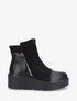 Bottines compensées en suédine et simili - Noir - 5
