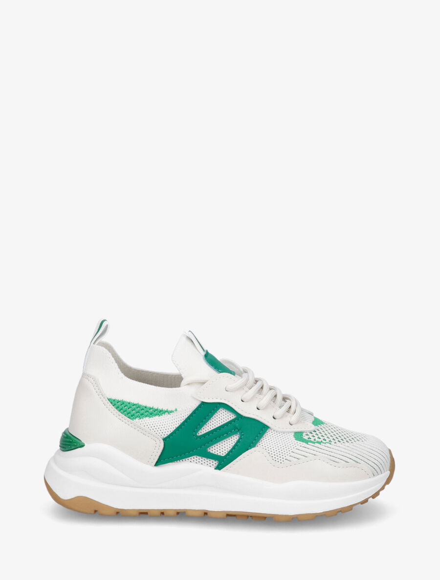 Baskets style chaussettes en simili - Vert - 1