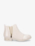Bottines bi-matière à zip décoratif - Crème - 1