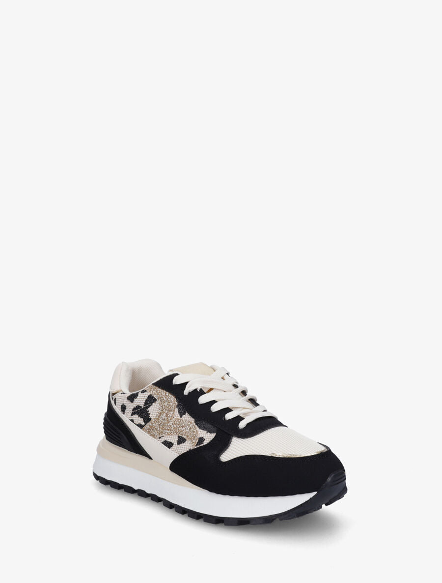 Sneakers en simili à détail irisé - Noir - 2