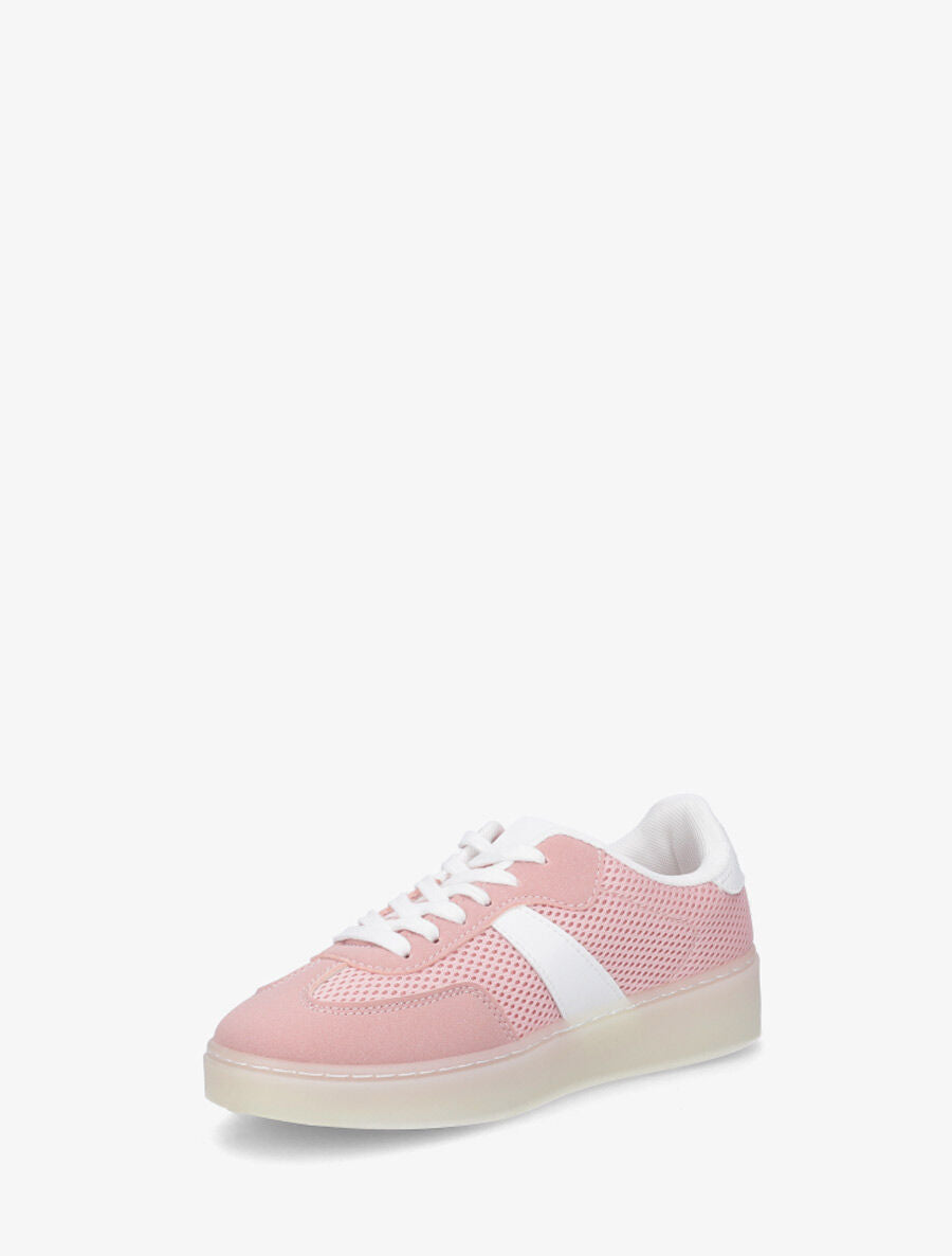 Sneakers en toile à semelle plate - Rose - 3