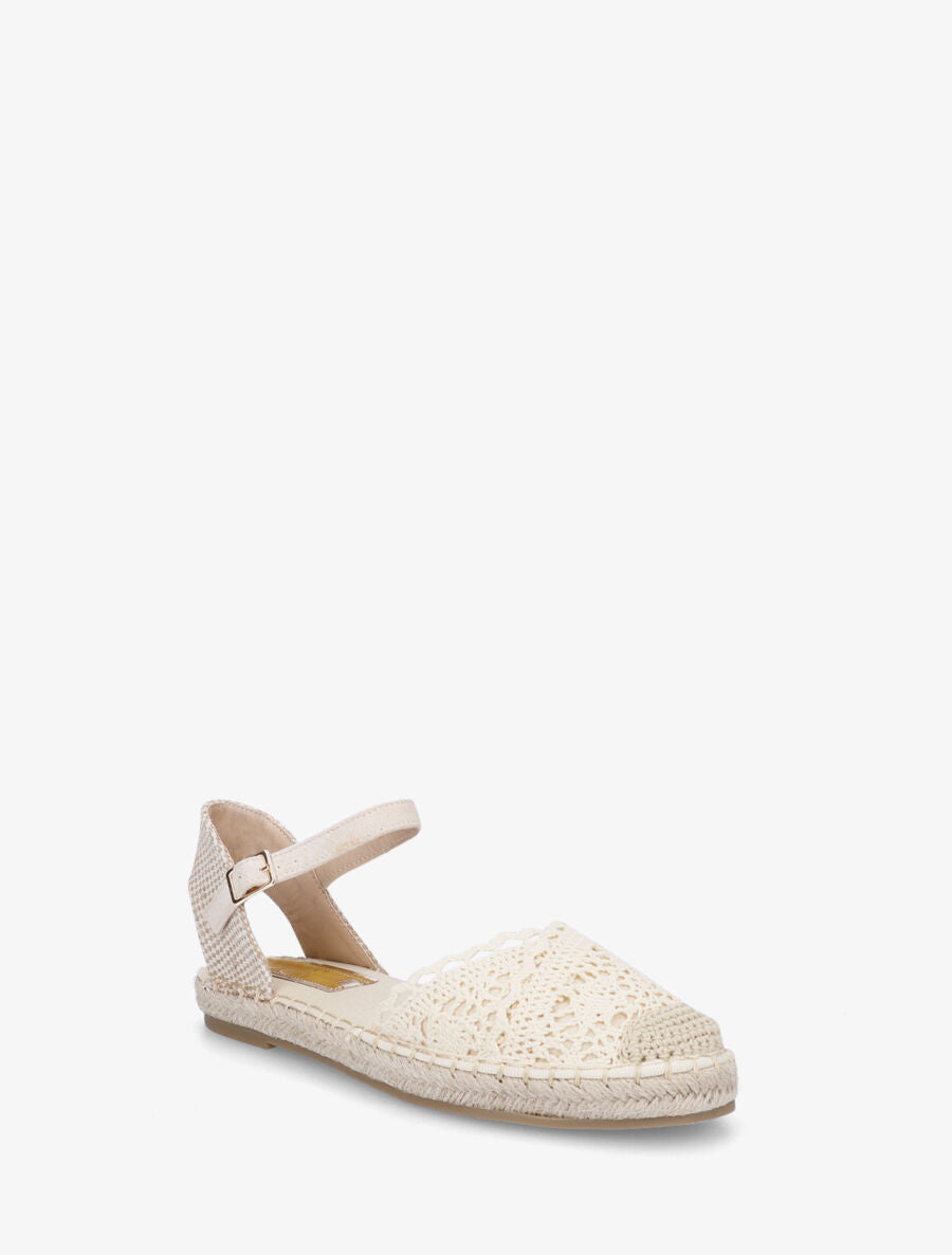 Sandales style espadrilles en crochet - Beige - 2