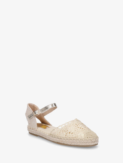 Sandales style espadrilles en crochet nacré - Or - 2