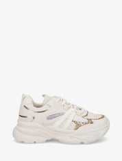 Baskets bimatière à paillettes - Beige - 5
