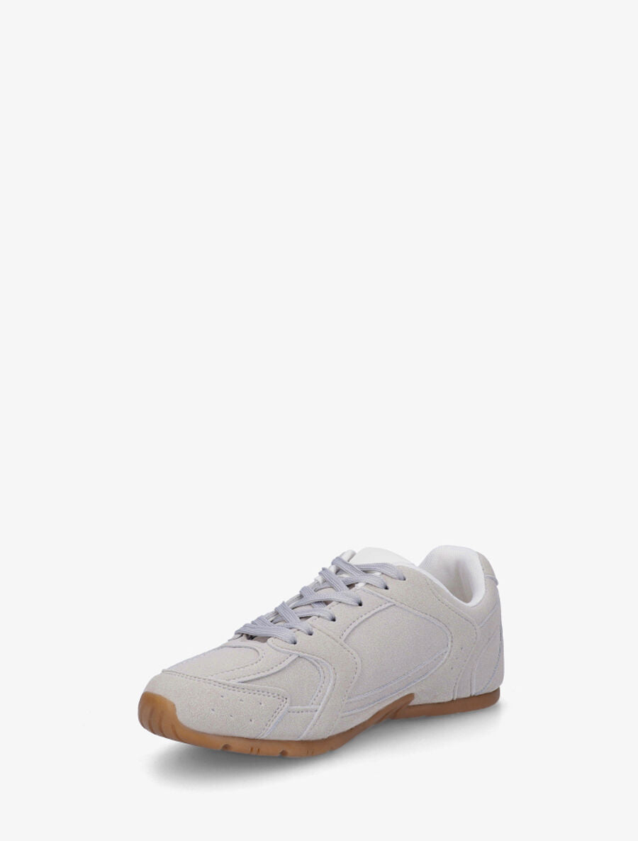 Sneakers plates unies effet nubuck - Gris - 3