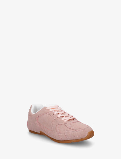 Sneakers plates unies effet nubuck - Rose - 2