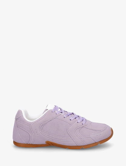 Sneakers plates unies effet nubuck - Lilas - 1