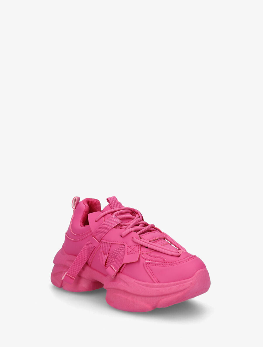 Baskets color block en simili - Fushia - 2