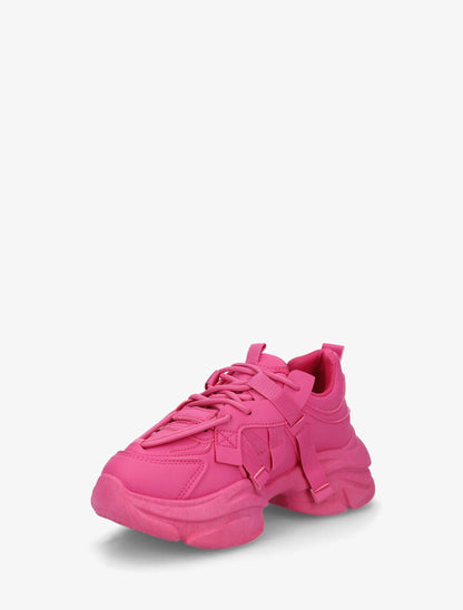 Baskets color block en simili - Fushia - 3