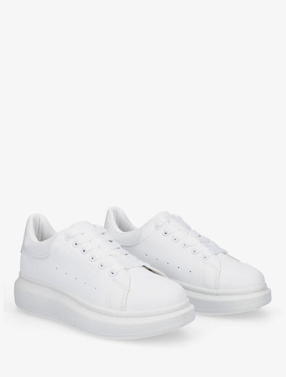 Sneakers classiques en simili - Blanc - 4