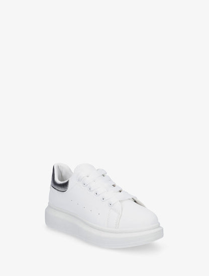 Sneakers classiques à contrefort nacré - Blanc/argent - 2