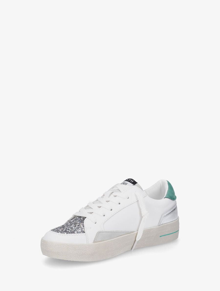 Sneakers en simili à détail pailleté - Argent - 3