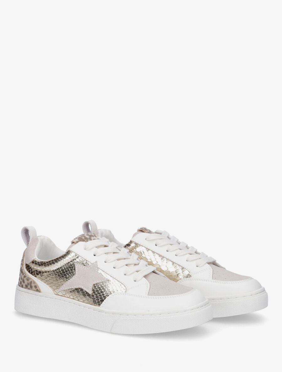 Sneakers plates étoile stylisé - Or - 4