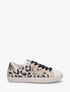 Sneakers en simili à contrefort contrastant et étoile - Beige - 5