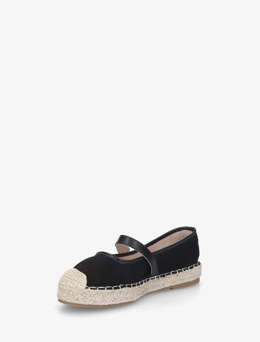 Espadrilles plates en suédine - Noir - 3