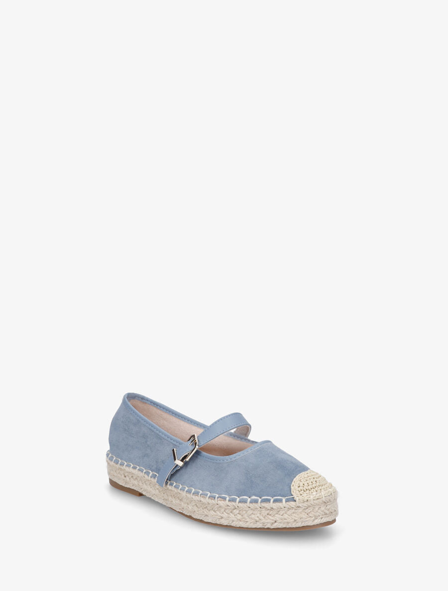 Espadrilles plates en suédine - Bleu clair - 2