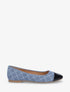 Ballerines matelassées à bout rond verni - Bleu jeans - 1