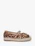 Espadrilles plates en suédine imprimé léopard - Beige - 1