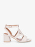 Sandales à talon et motifs ajourés - Beige - 1