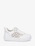 Sneakers en simili à quartier effet tweed - Blanc - 1