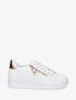 Baskets à zip et contrefort contrastant - Blanc/rose gold - 1