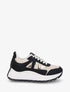 Sneakers à plateforme et bi-matière - Noir - 1