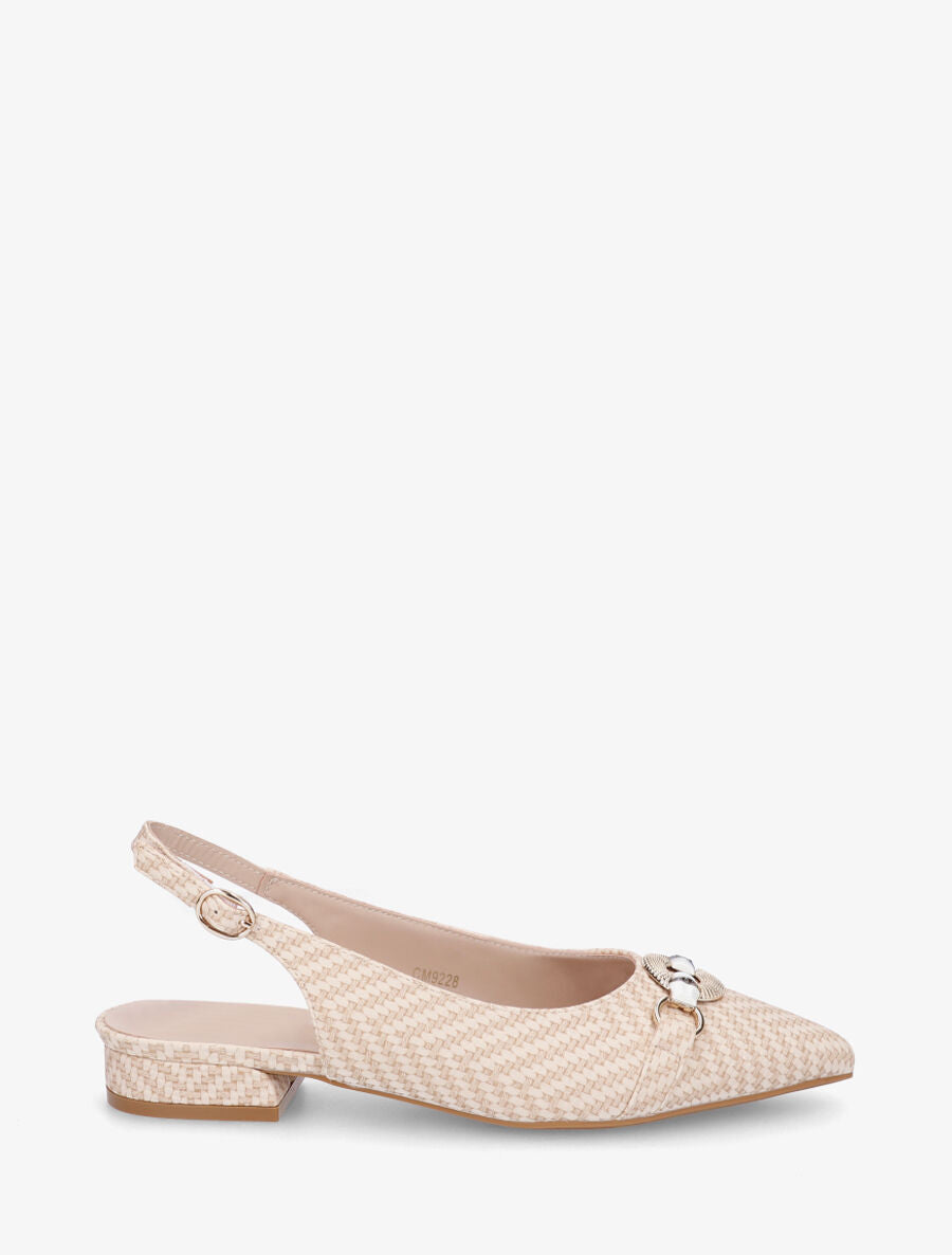Ballerines ouvertes à boucle bijou - Beige clair - 5