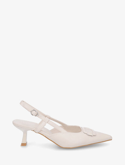 Escarpins à boucle et bout pointu - Beige - 5