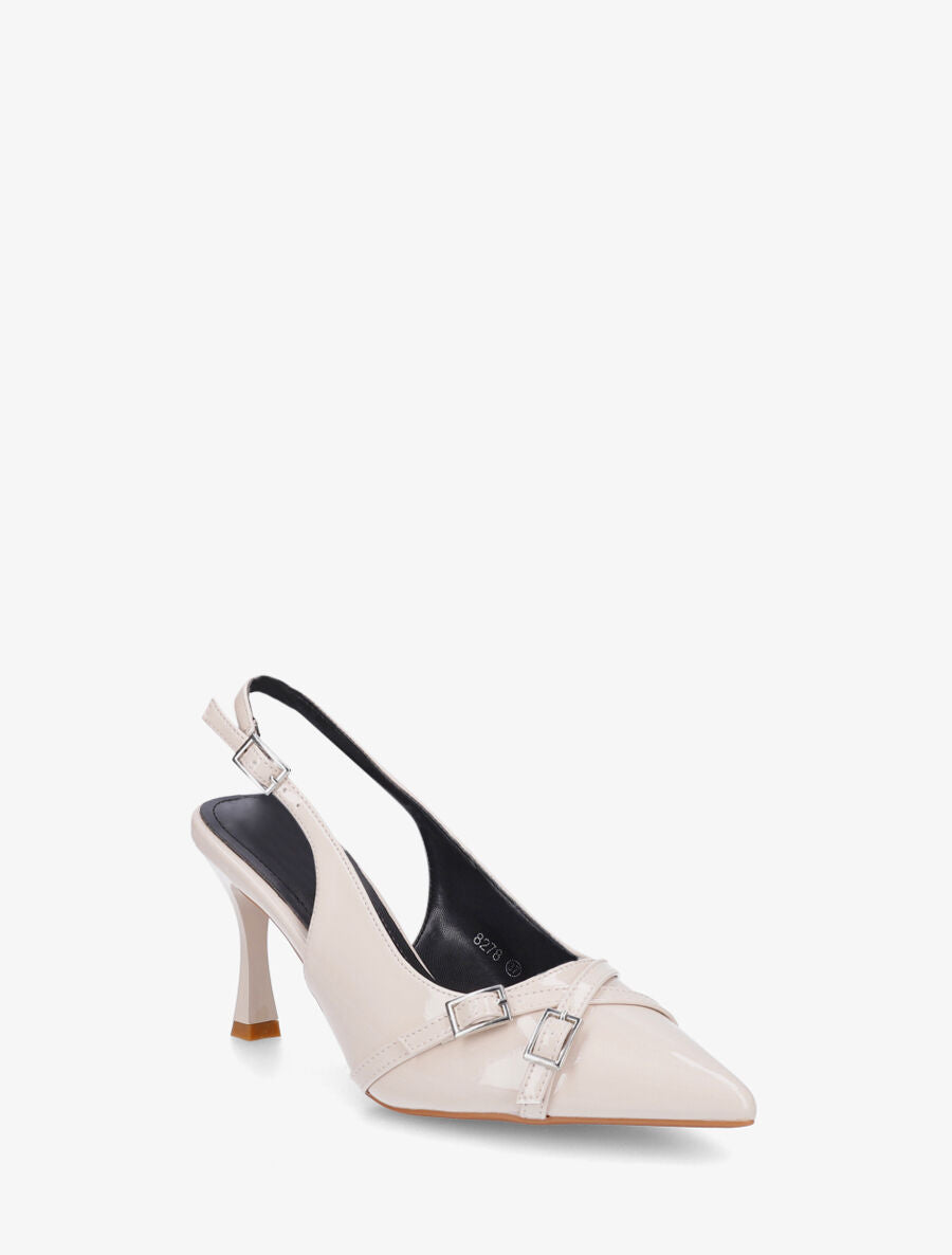 Escarpins pointus brides croisées - Beige - 2