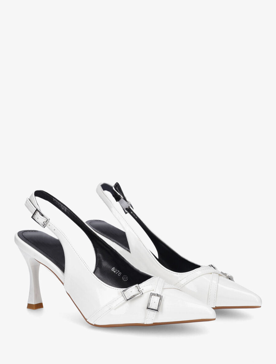 Escarpins pointus brides croisées - Blanc - 4