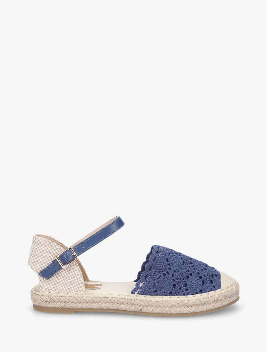 Espadrilles plates effet crochet - Bleu - 1