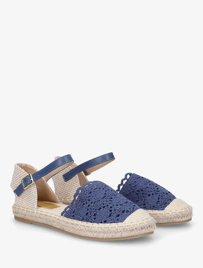 Espadrilles plates effet crochet - Bleu - 4