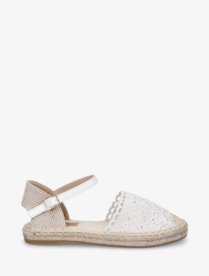 Espadrilles plates effet crochet - Blanc - 1