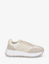 Baskets en simili et dentelle - Beige clair - 1