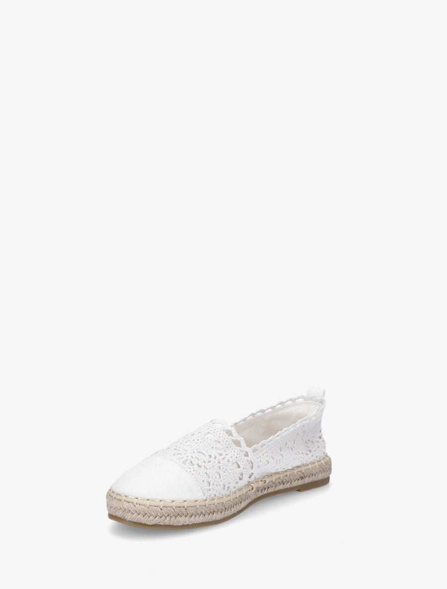 Espadrilles en tissu et suédine - Blanc - 3