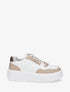 Baskets en simili à semelles striées - Beige - 1