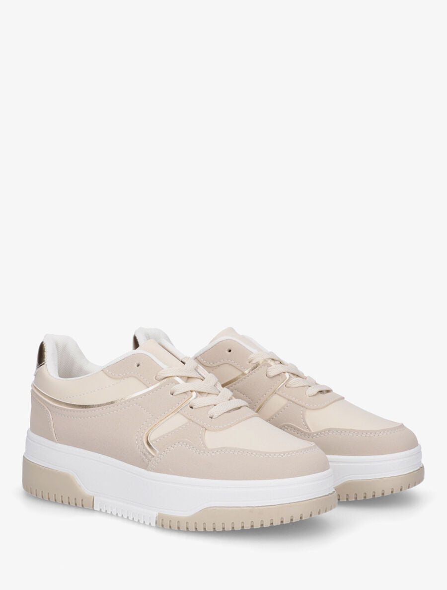 Baskets à empiècements nacrés - Beige - 4