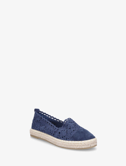 Espadrilles en tissu et suédine - Marine - 2