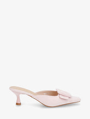 Mules en suédine à talon talus - Rose - 1