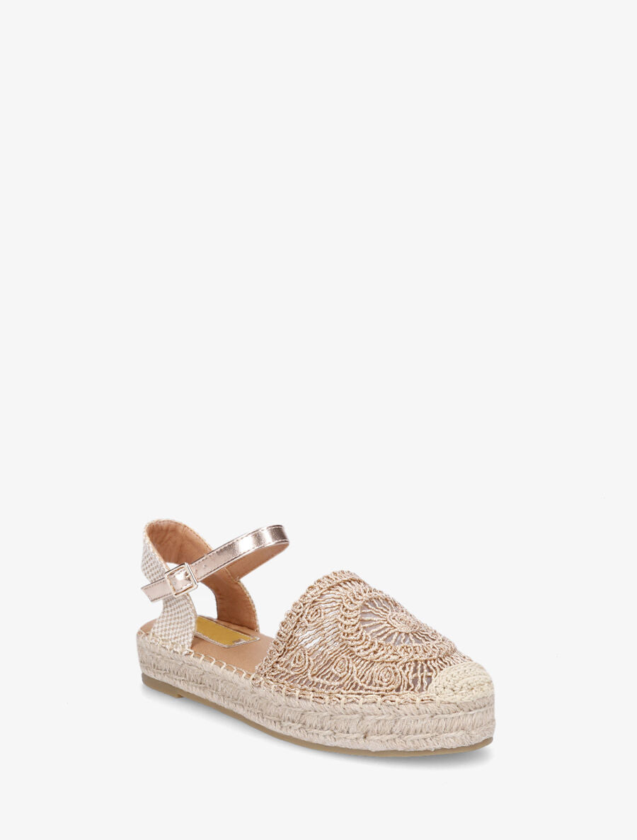 Espadrilles plates en crochet fantasie - Rose gold - 2